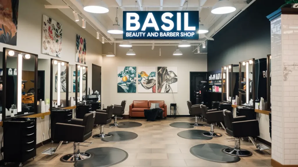 Inside Basil Beauty and Barber Shop's natural hair salon at 4911 West 38th street Indianapolis