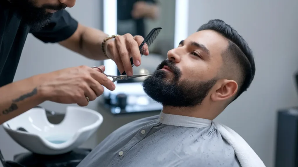 Professional Beard Styling with Balm at Basil Beauty and Barber Shop