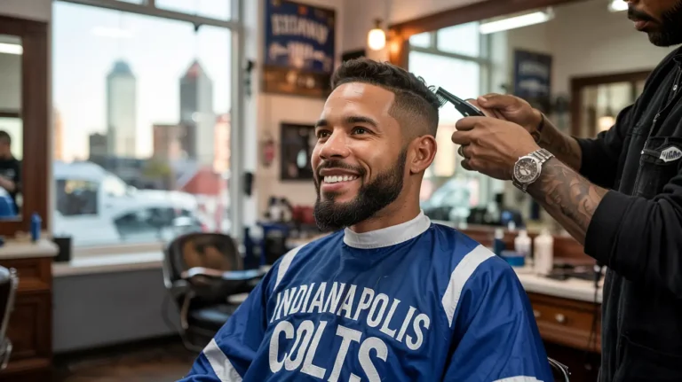 Professional barber giving a precision haircut in Indianapolis