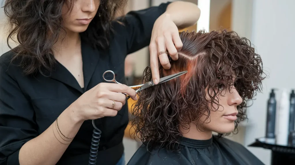 DevaCut service being performed at Basil Beauty Salon Indianapolis