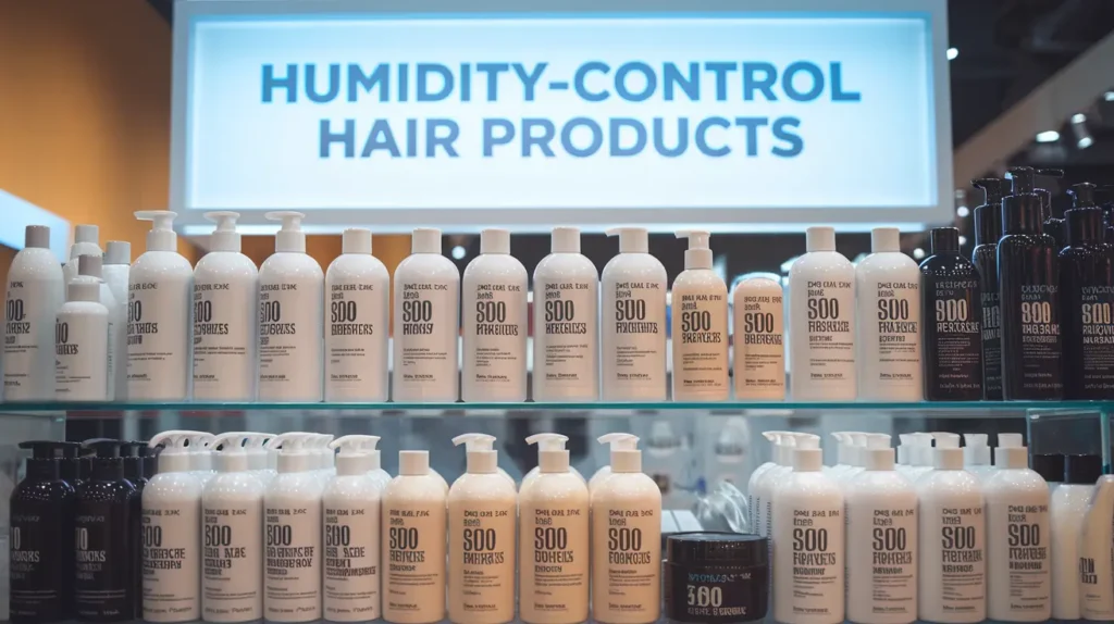 Professional hair products for humidity control at Basil Beauty and Barber Shop Indianapolis