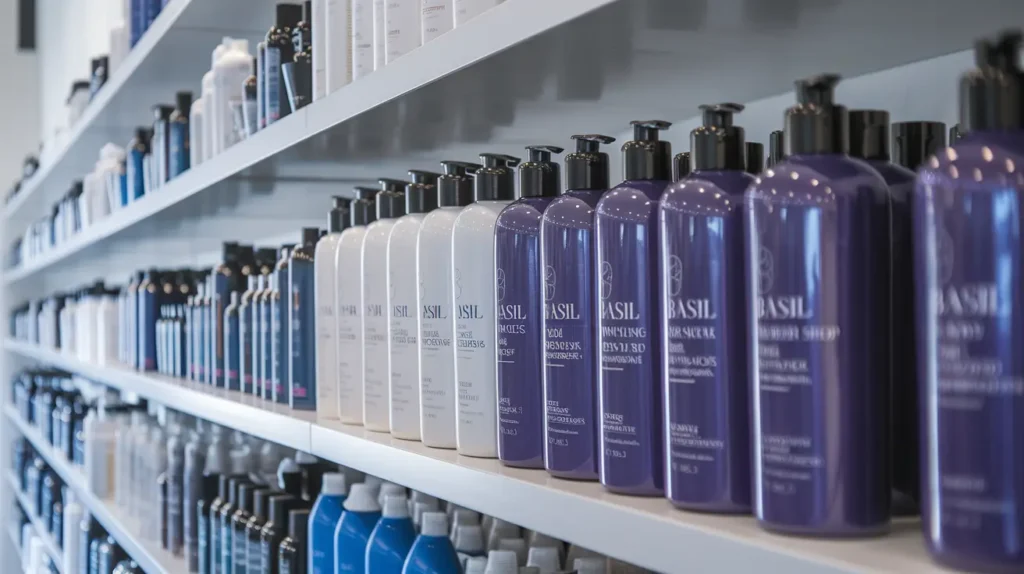 Professional-grade hair products at Basil Beauty and Barber Shop Indianapolis