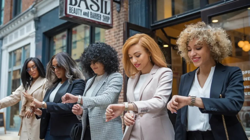 Professional women returning to work after lunch break hair services in Indianapolis