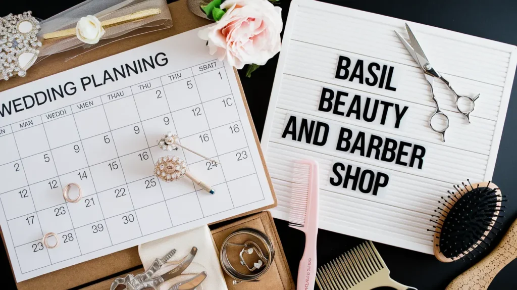 Wedding hair scheduling at Basil Beauty and Barber Shop Indianapolis