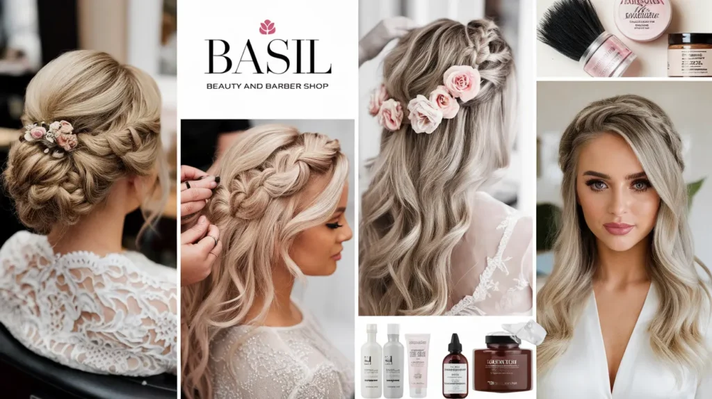 Trending bridal hairstyles at Basil Beauty and Barber Shop Indianapolis