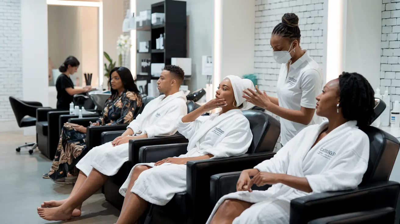 Professional chemical peel treatment being performed at a salon in Indianapolis