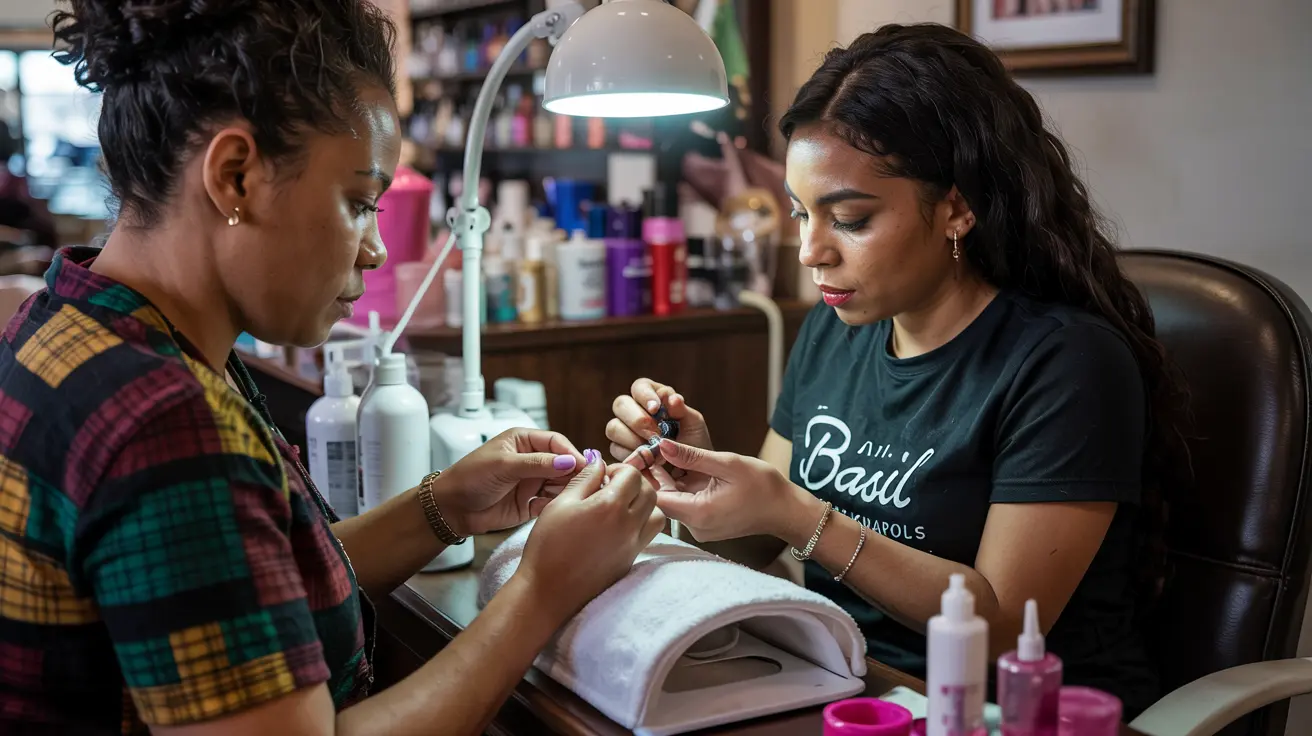 Seasonal nail care services in Indianapolis at Basil Beauty and Barber Shop